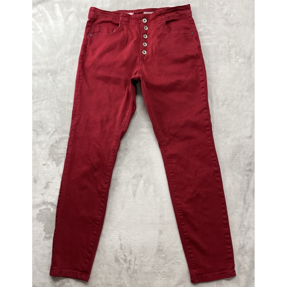 Pilcro Anthropologie Jean  Women 31 Burgundy High-Rise Skinny Button Fly Preppy